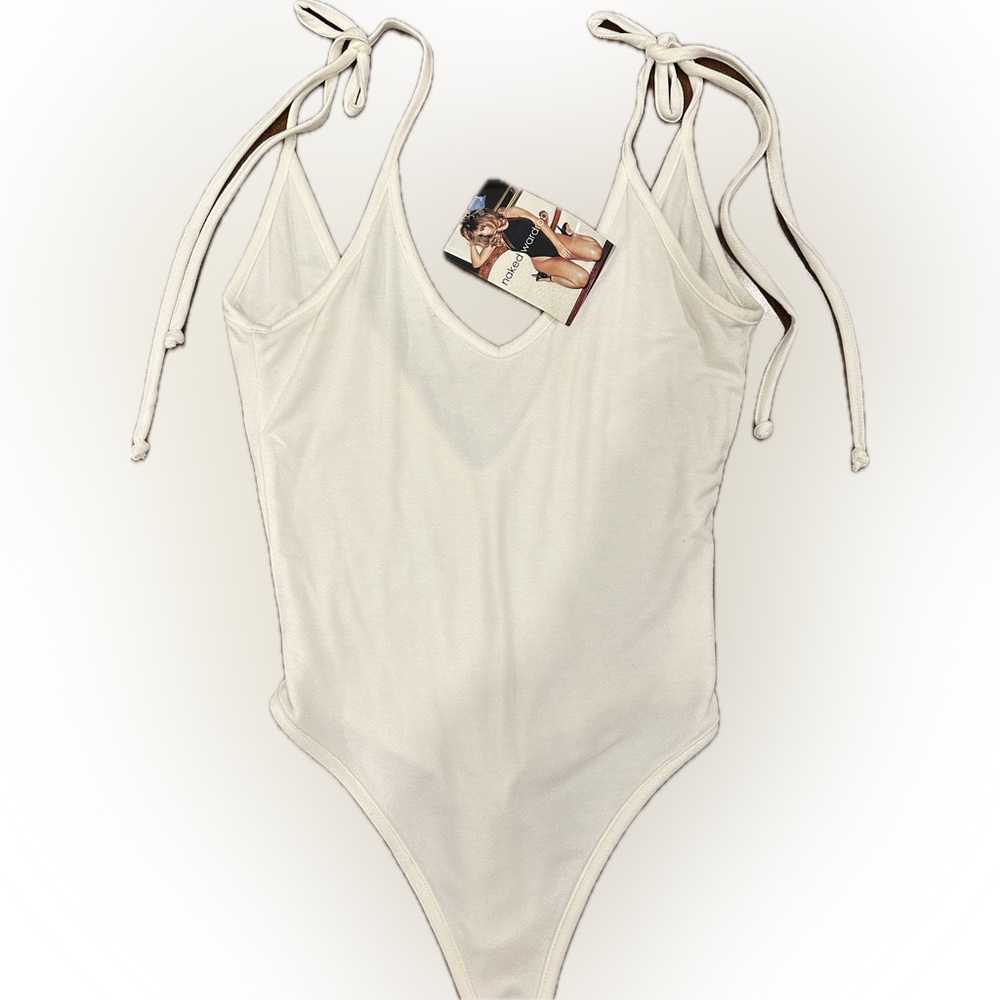 naked wardrobe Tie-Strap V-Neck Bodysuit